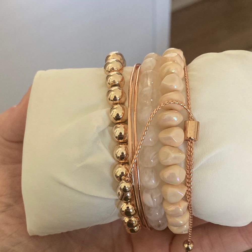 Arizona Jean Company Pink and Gold Bracelet Set - Picture 2 of 2